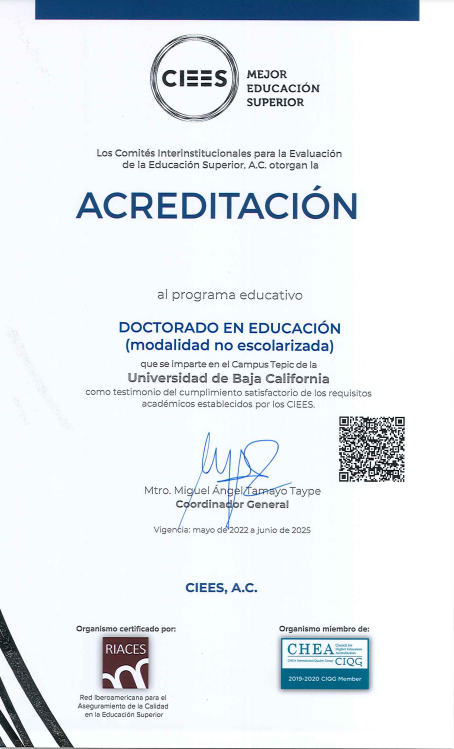 RVOE oficial: Doctorado en Educación